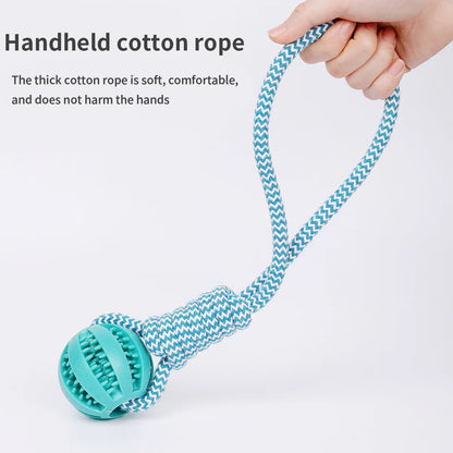 Durable Dog Rope Toys Ball on Rope, Tug of War Dog Toy Interactive Exercise Reward Toy for Medium Small Dogs,Rubber Dog Chew Toy