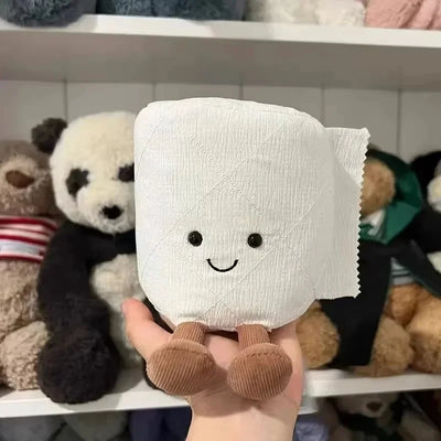 Jelly cat plush cute toilet paper doll roll paper creative, fun and cute doll pendant as a gift for friends without labels