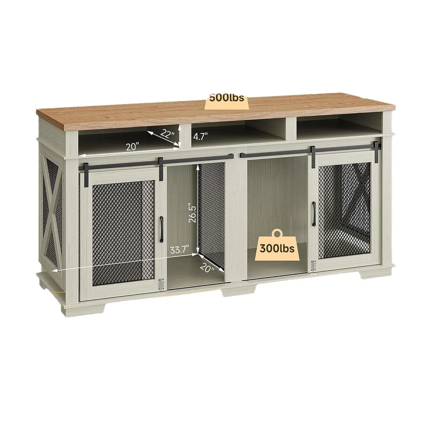Cross-border Amazon Pet Furniture Dog Cage Wooden Iron Wood Kennel Double Door TV Cabinet Indoor Pet Cabinet Box