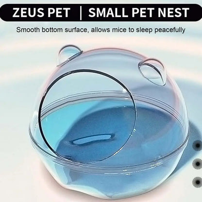 Small Animal Habitat Transparent Hamster Bed With Larger Capacity Wrap-Around Curved Design Hamster Bathtub And Bathroom