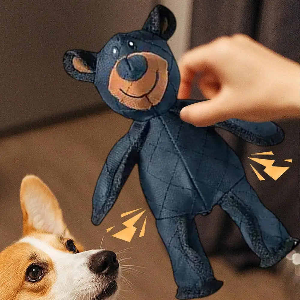 Dog vocal interactive plush toy Plush Squeaky Teething Toy Interactive Dog Toy Cleaning Teeth Anti Bite Abreact Plaything Bear