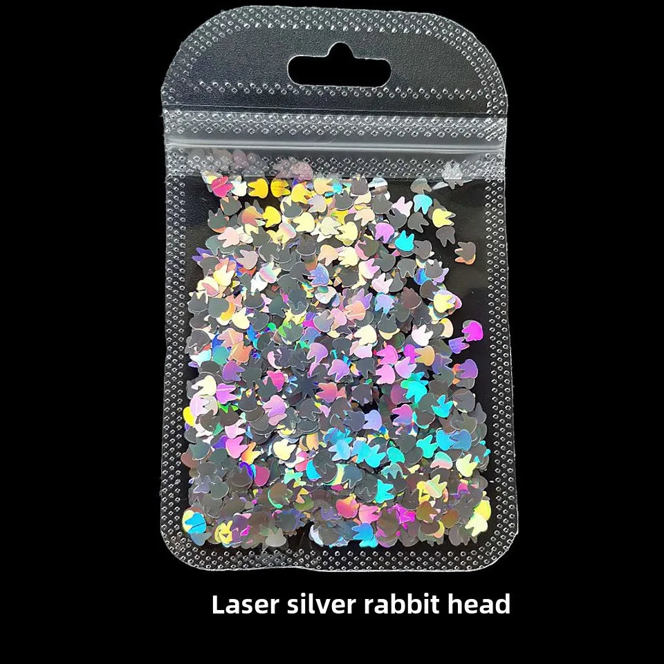 Cross-border Supply 10G BaG Laser Sequins Laser Four-pointed Star Butterfly Star DIY Crystal Glue Material