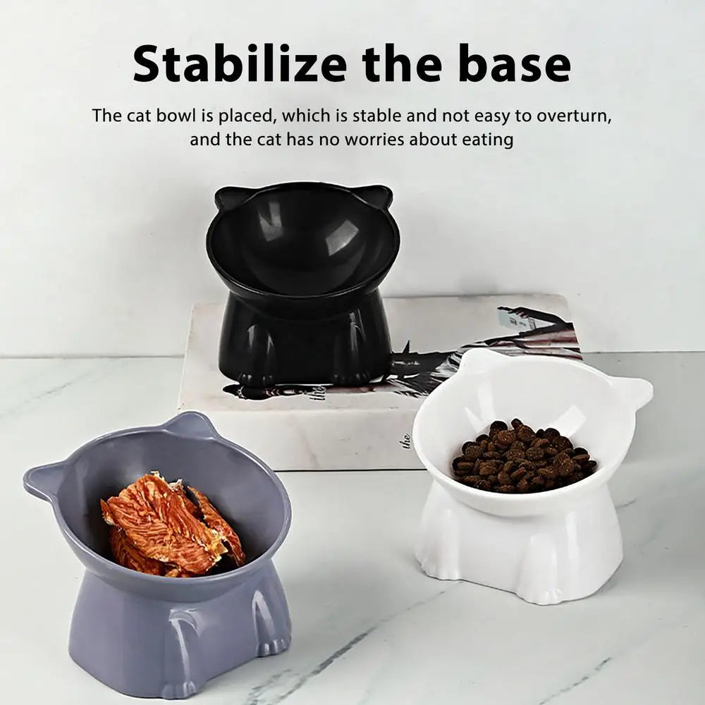 Elevated Cat Food Bowl Tilted Food Dish For Indoor Cats Non-slip Pet Food Bowls Tall Cat Feeding Bowls For Prevent Neck Fatigue