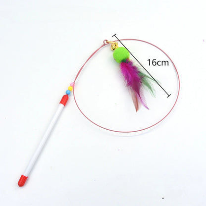 Wire Feather Cat Tickling Stick Pet Products for Cats Pet Cat Toys Interactive Cat Stick Toy Kitten Playing Pet Accessories