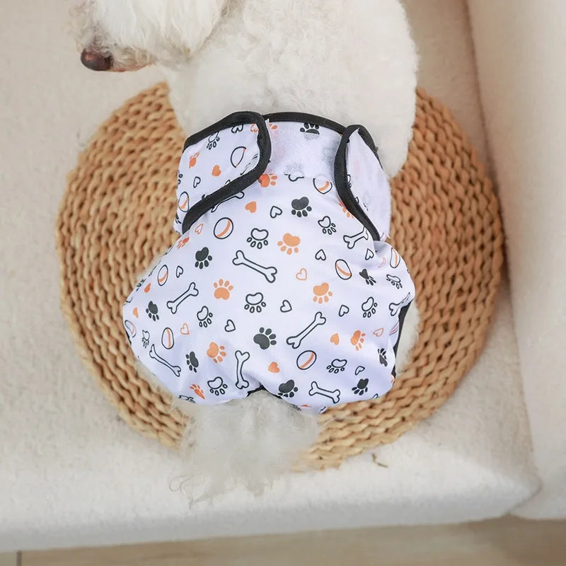 Cute Print Waterproof Physiological Pants Diapers Cotton Underwear for Small Puppy Safety Panties Breathable Girl Cat Clothes