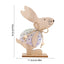 2025 Easter Wooden Rabbit Ornaments Standing Bunny with Flower for Spring Easter Party Home Table Decoration DIY Crafts Supplies