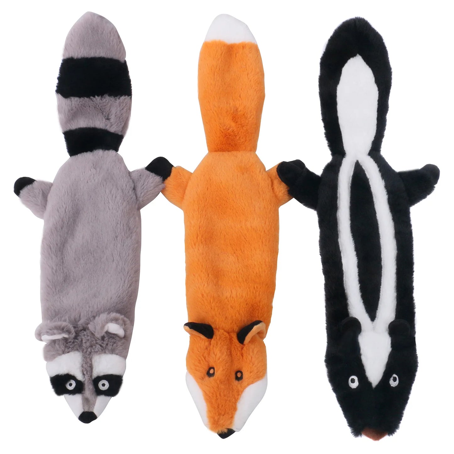 Dog Plush Toy Plush Animal Skin Three Piece Set Of Unfilled Pet Toys Squeaking Sound Dog Toys Fleece Squeak Toys