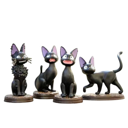 6pcs/set Cartoon Black Cat Jiji Gigi Figure PVC Action Toy Doll Model Set Black Cat Hayao Miyazaki Figure Toy kids birthday gift