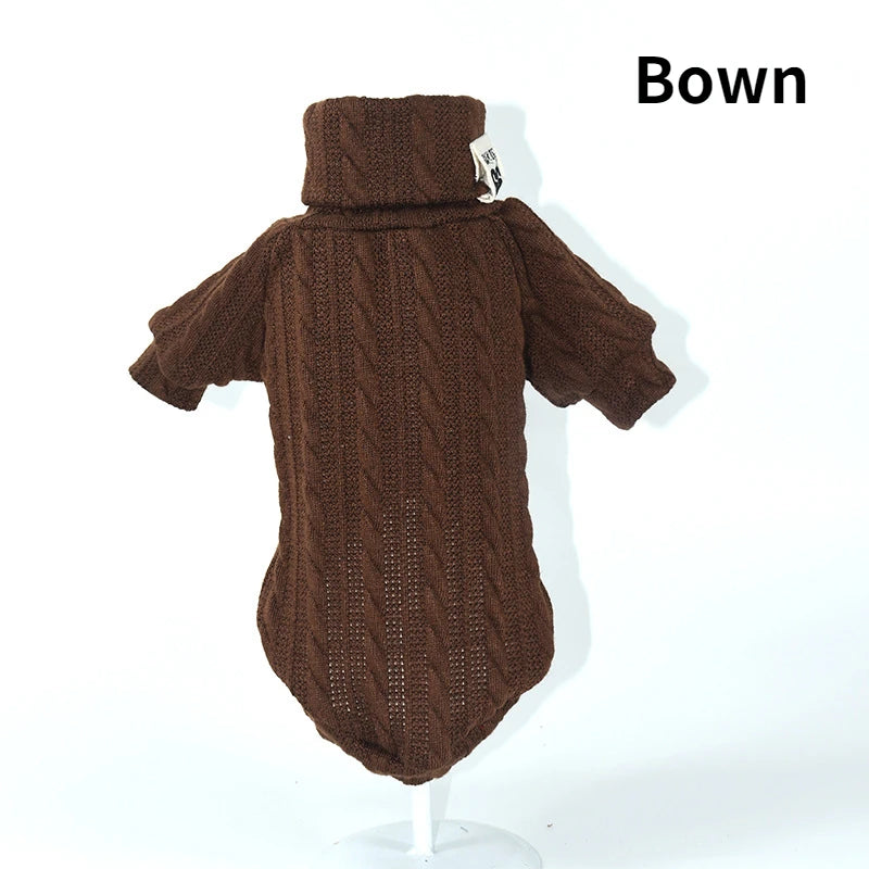 Pet Turtleneck Knitted Sweater Autumn Winter Warm Pet Puppy Dog Clothes for Small Dogs French Bulldog Dog Costume