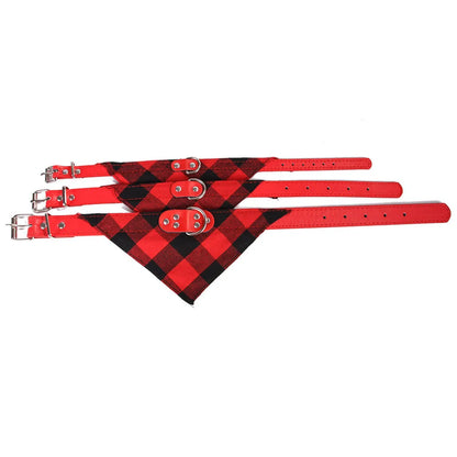 Pet Neckerchief Adjustable Strap Dog Bandanas Collars for Small Large Dogs Puppy Pet Products Plaid Scarves Pet Cat Accessories