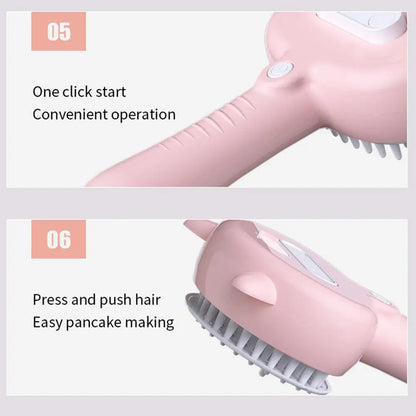 Steam Brush for Cats Rechargeable Handheld Electric Grooming Steam Brush Massage Brush with Ergonomic Handle 150mAh Battery