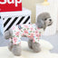 Thicken Warm Padded Dog Jumpsuit for Small Dogs, Chinese Style Floral Pattern Pet Costume Sherpa Lined Dog Winter Clothes