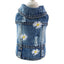Daisy Embroidery Luxury Dog Clothes for Small Medium Dogs Vintage Washed Dog Jeans Jacket Pet Sleeveless Vest Denim Coat Outfits