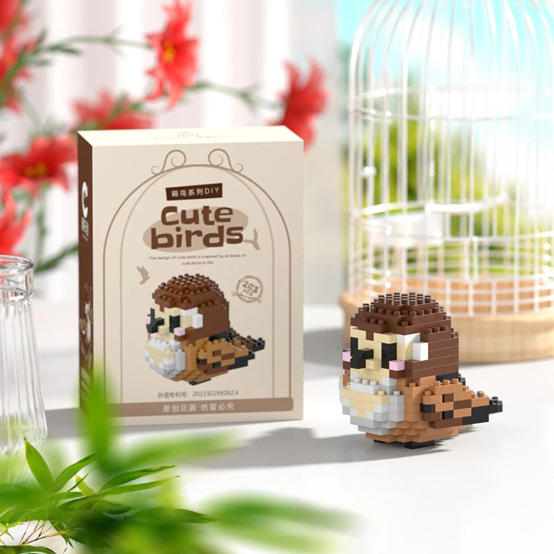 Building Blocks 3D Bird Cute Parrot Model Assemble Table Decor Children Toys for Kids Gifts Micro DIY Bricks Educational Toys