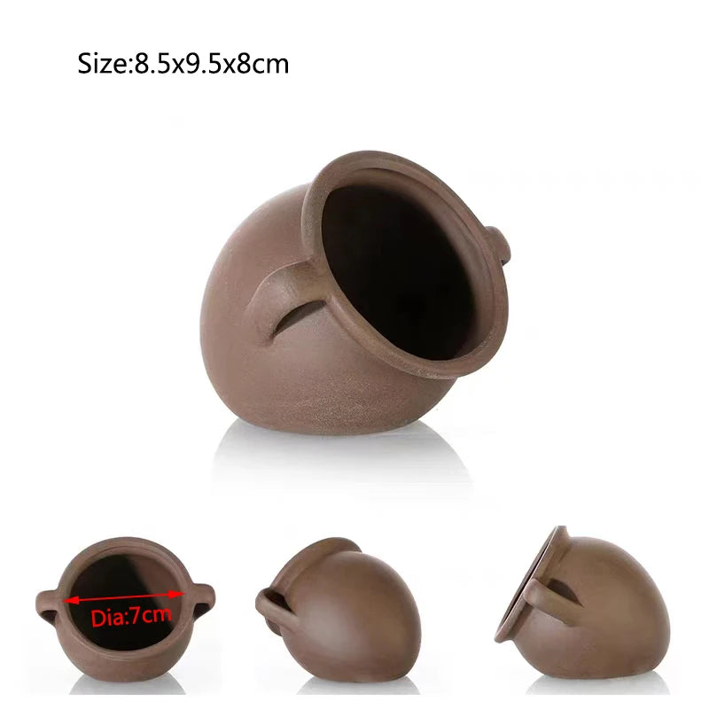 Large Ceramic Aquarium Decoration Fish Shrimps Shelter House Pottery Scorpion House Canister Simulation Stone Fish Tank Decors
