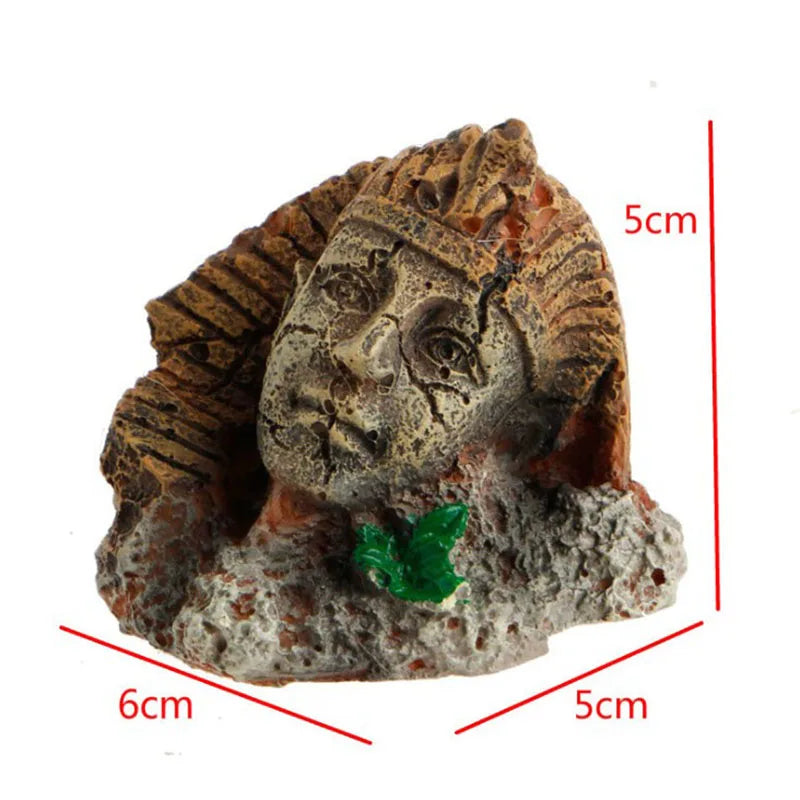 1Pcs Resin Aquarium Decoration Fish Tank Ancient Antique Roman Statue Ornament Acuario Rocks for Aquarium Fish Decor Reptile Box