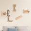 Wall Mounted Solid Wooden Cat Climbing Frame with Sisal Scratching Post Rope Ladder Double Jumping Platform Furniture