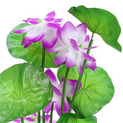 Uxcell Pond Flower Floating Lotus Leaves Artificial Flower Fake Lotus Plant Water Micro Landscape for Aquarium Garden Decoration