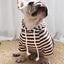 autumn winter fleece pet clothes dog hooded pet parent-child clothing stripe French Teddy small dog cat clothing