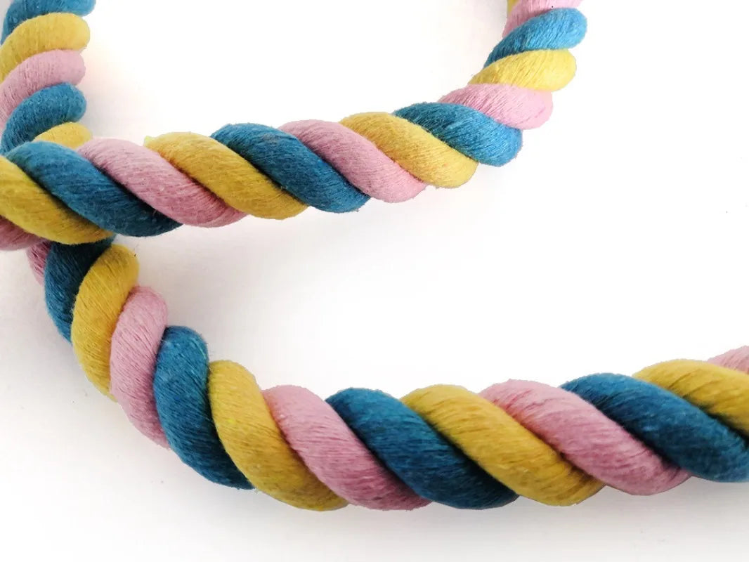 Pet Bird Bite Toys Parrot Color Cotton Rope Toys Elastic Parrot Climbing Toys Sturdy Bird Swing Harness Cage Pet Toy Swing Stand
