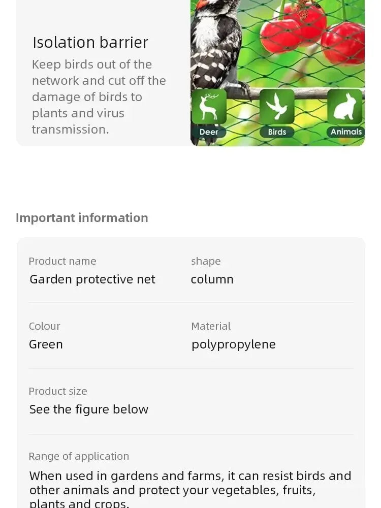 Garden Netting Green Woven Mesh Protect Plants Fruits Flowers Trees Stretch Fencing Durable Net Stops Birds Deer Animals
