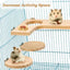 4 Pieces Hamster Wood Platform Set Wood Round Station Board L-shaped Round Hole Standing Platform Hamster Cage Accessories