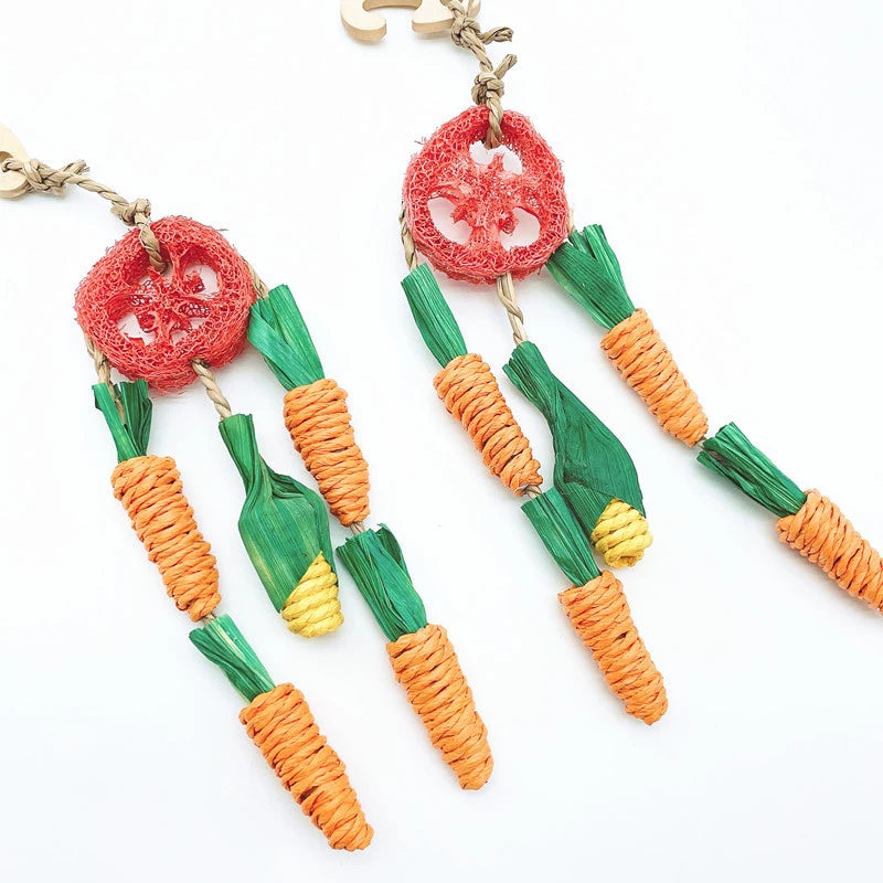 Natural Straw Rope Carrot Hamster Molar Chew toy Small Pets Toys For Hamster Rabbit Grinding Groducts Gnaw Toy Supplies New