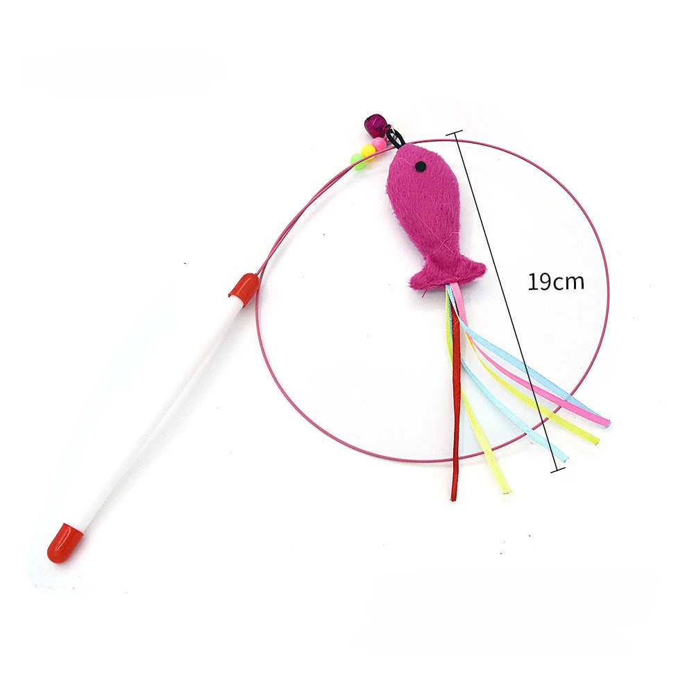 Wire Feather Cat Tickling Stick Pet Products for Cats Pet Cat Toys Interactive Cat Stick Toy Kitten Playing Pet Accessories