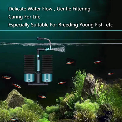 Aquarium USB Filter With Water Pump Electric For Fish Tank Air Pump Skimmer Biochemical Sponge Aquarium Bio Filter USB Connector