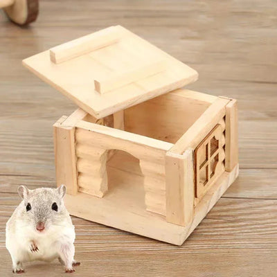 Hamster Natural Wooden House Hamster Climbing Toy Small Pet Toys for Hamster Squirrel Guinea Pig Rat Small Animals Accessories