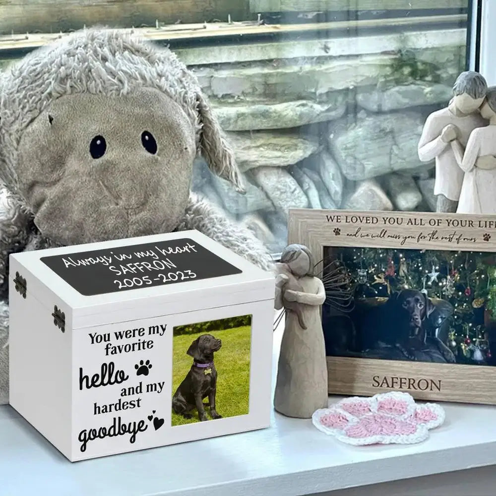 Pet Cremation Box Wooden Photo Frame Memorial Box Large Memorial Urns Pet Ashes Photo Box Dog Urns Pet Cremate Urn For Dog Or