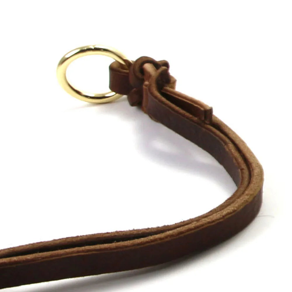 Real Leather Martingale Dog Collar Soft Wide Genuine Leather Dog Collar Adjustable for Medium Large Dogs Pet Training Supplies