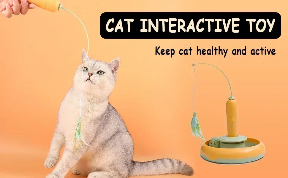 Interactive Cat Toy for Indoor Cats, Ultra Fun Smart Interactive Kitten Toy, Automatic Pet Feather Exercise Toys 360° Rotating