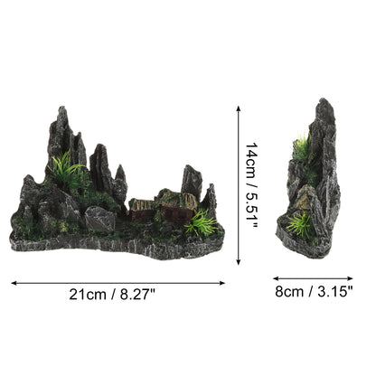 UXCELL Artificial Resin Rockery Fish Tank Landscape Aquarium Decor Mountain Hiding Cave Pet Supplies Ornament Accessories