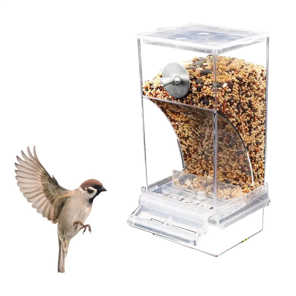 Bird Feeders Parakeet Feeders For Bird Cage Automatic Parrot Feeder Drinker Clear Acrylic Splash-Proof Bird Feeder