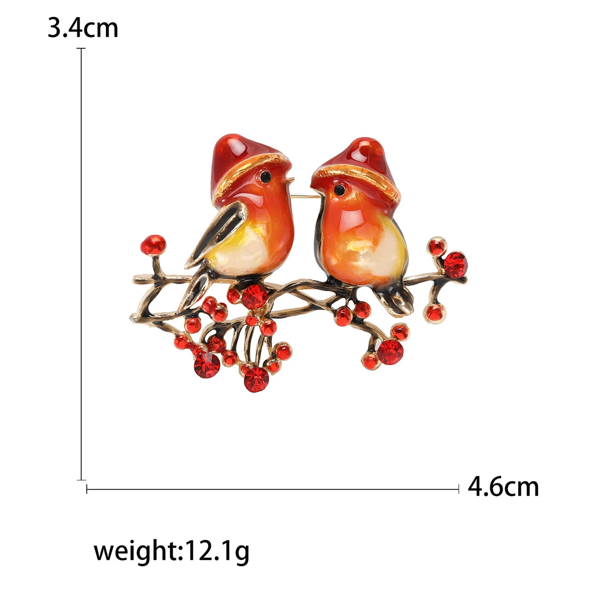 Enamel Bird Brooches for Women Rhinestone Sparrow Pins Magpie Badge Office Party Friend Gifts Accessories