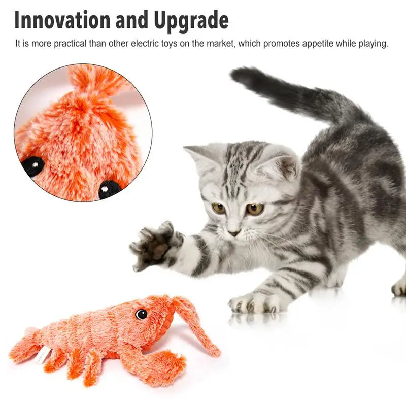 Dog Plush Chew Toy USB-Charged Pet ChewingToy Floppy Lobster Dog Toy Washable Cute Cat Toys For Puppy Dog Cats For Home Outdoor