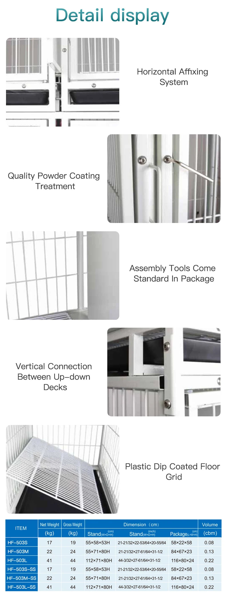 Good Price Veterinary cage Stainless Steel Four Sets of Dog Cat Stainless Steel Pet Cage