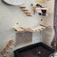 Cat Tree Cat Wall Mounted Climbing Wooden Shelves Sisal Ladder Cat Bridge Non-slip Step with Felt for Kittens Perch Sleeping