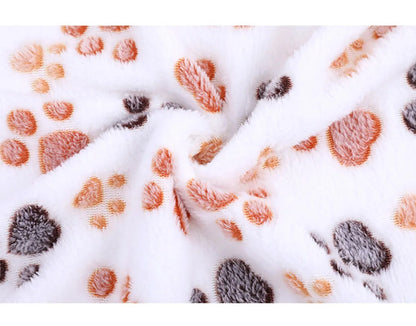 Pet Blanket Dog Puppy Blanket Paw Print Fleece Blanket for Small Medium Large Pet Dog Cat Warm Soft Sleep Mat Doggy Bed Blanket