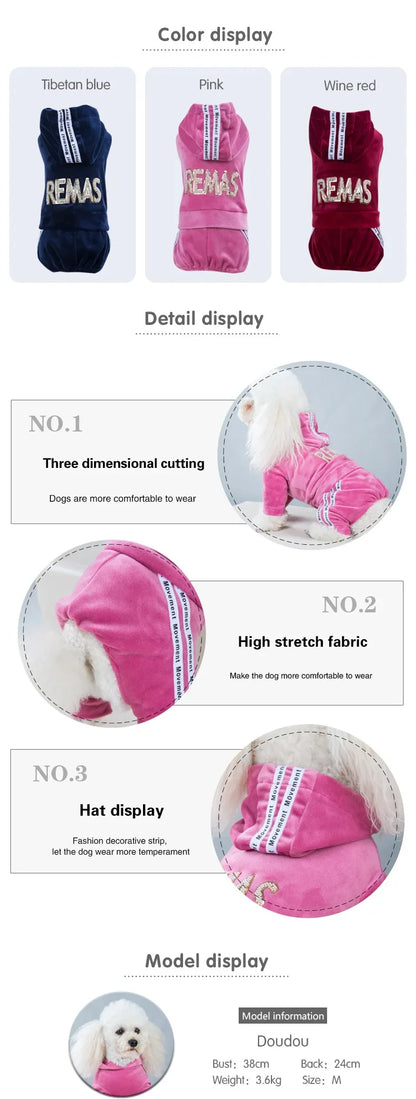 Pet Dog Clothing Four-legged Fashion letter Pet Dog Clothes for Dogs Coat Hoodie Sweatshirt Four seasons One-piece Jumpsuit