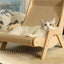 Sisal Cat Chair Wooden Cat Lounge Chair Cozy Stable Pet Furniture Pet-Friendly Multi-Functional Cat Scratcher Cat Beach Chair