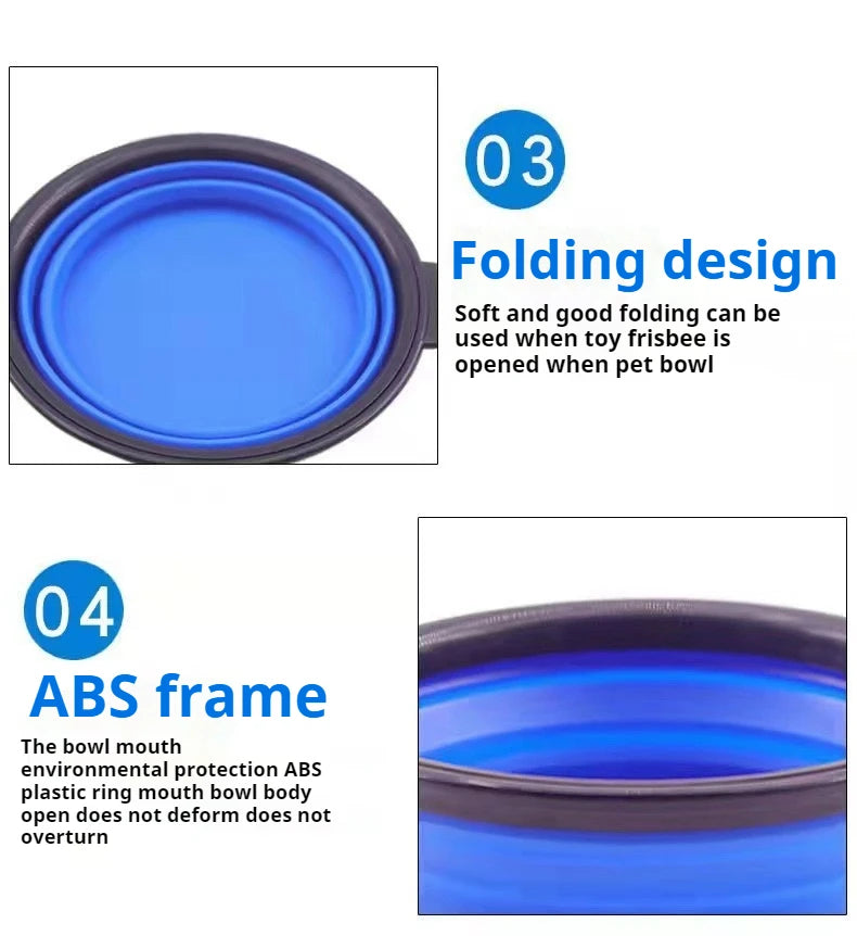 Pet Dog Collapsible Bowl Folding 350ml Silicone Bowl Outdoor Travel Portable Puppy Food Container Feeder Dish Bowl Pet dog bowls