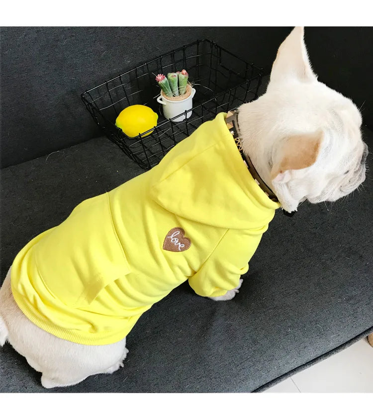 Dog Oodie  Dog Clothes  Pet The New Parent-child Wear Hooded Spring and Autumn Three Colors Seven Sizes Pure Cotton