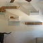 Cat Climbing Shelves Wall Mounted Cat House Wooden Cat Furniture Bridge with Protection Network for Cat & Kitten Ladders & Steps