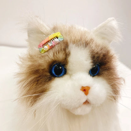 European Fashion Hair Accessories For Cats Rainbow Color Pearl York Dog Hairpins Long Hair Animal Comb Fancy Girl Pet Supplies