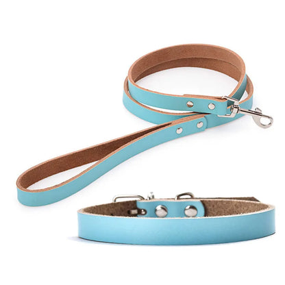 Adjustable Dog Collars Genuine Leather Pet Dog Collar Leash Lead For Small Medium Large Dogs Bulldog Pugs Beagle Dogs Supplies