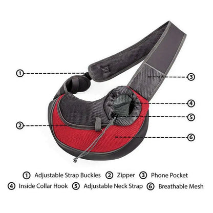 Large Space Pet Travel Shoulder Bag, Widened And Thickened Shoulder Strap Design Does Not Squeeze Breathable Mesh Pet Backpack