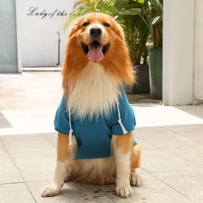 Warm Dog Clothes for Large Dogs Winter Pet Fleece Coat Sport Sweatshirt Hoodies with Snacks Pocket Gold Retriever Husky Apparel