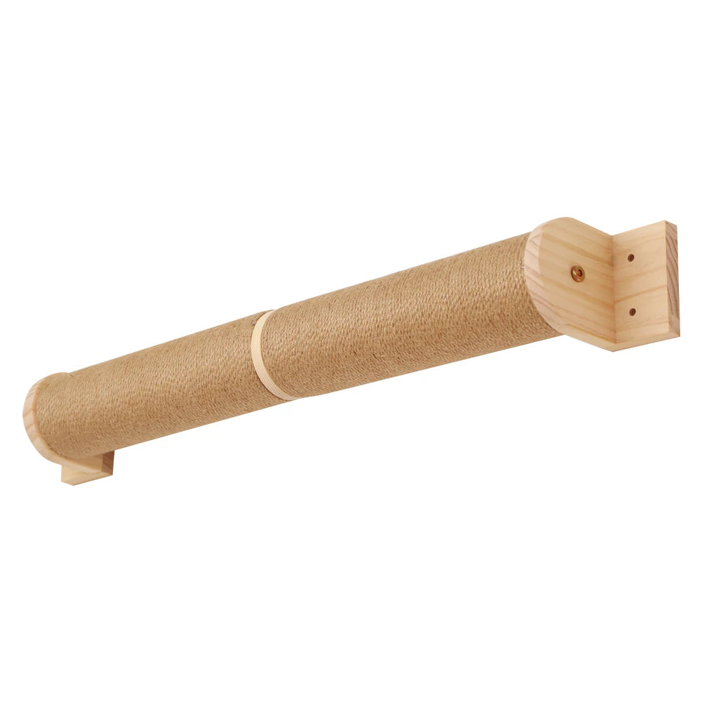 Cat Scratching Post Wall Furniture Wood Wall Mounted Kitten Scratcher Tree for Large Cats Thicker Columns for Multi-Functions
